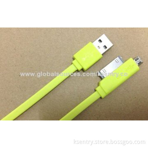 Flat Noodle TPE Material Top Quality USB Data Cables for iPhone